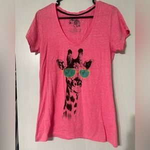 Pink Giraffe Graphic Tee